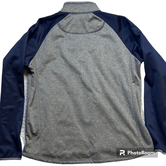 Mens NFL New England Patriots Pullover NFL 1/2 Zip Up Gray Navy Blue - Picture 7 of 8